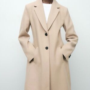 Beautiful ZARA fitted soft wool-blend coat - XS